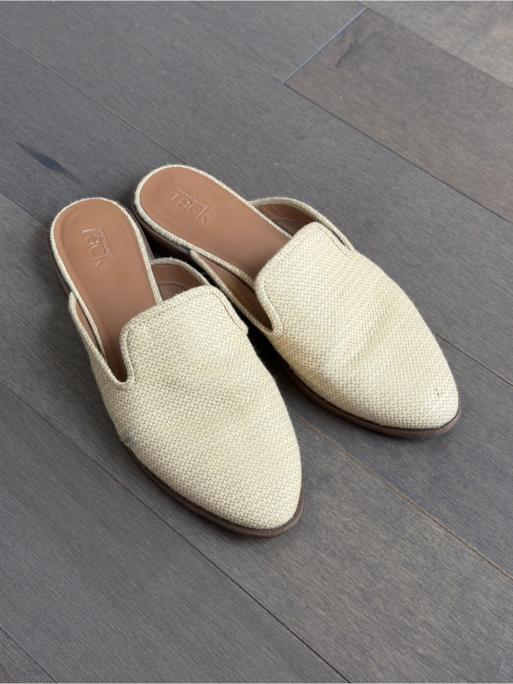 Woven Slip-On Mules in Natural Cream by Kelsi Dagger